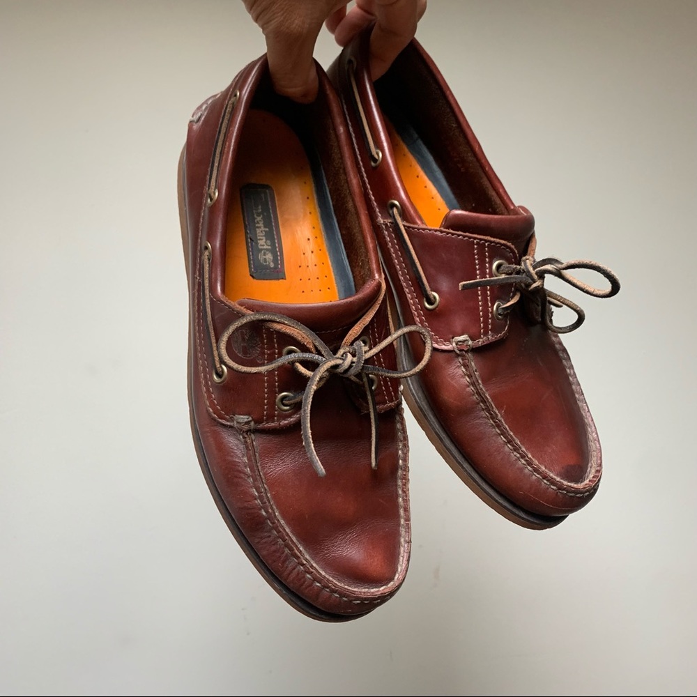 Timberland Burgundy Loafers Boat Shoes Size 11